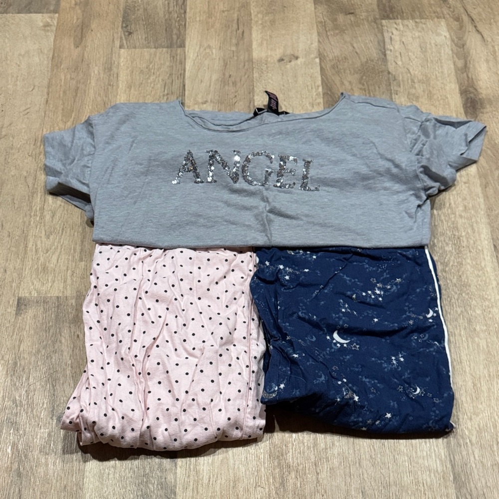 Victoria's Secret Pajama Set with Pink and Navy Bottoms